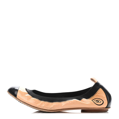 Chanel Lambskin CC Elastic Cap Toe Ballerina 36 Flats Light Pink 1 of 4