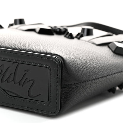 Christian Louboutin Calfskin Empire Spike Monochrome Studded Mini North South Cabata Tote Black 10 of 11