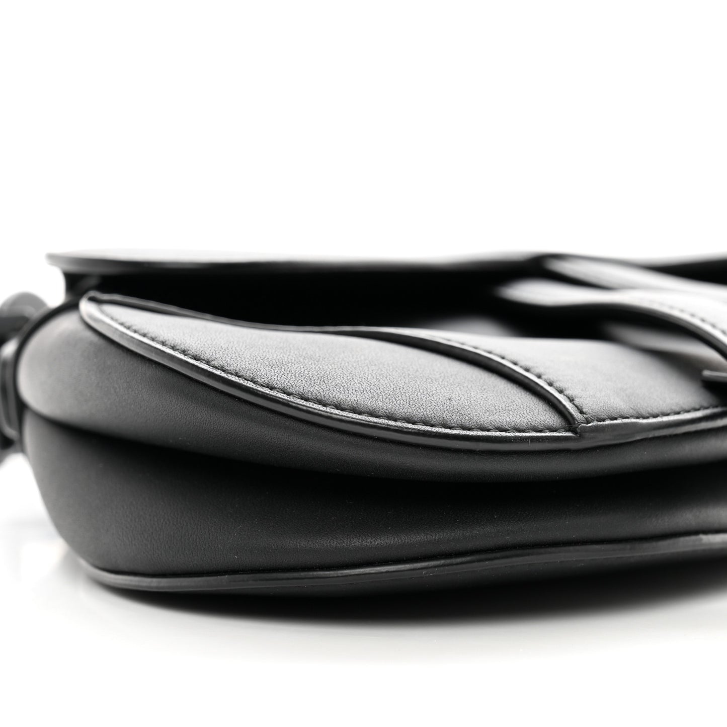 Ultra Matte Calfskin Mini Saddle Bag Black