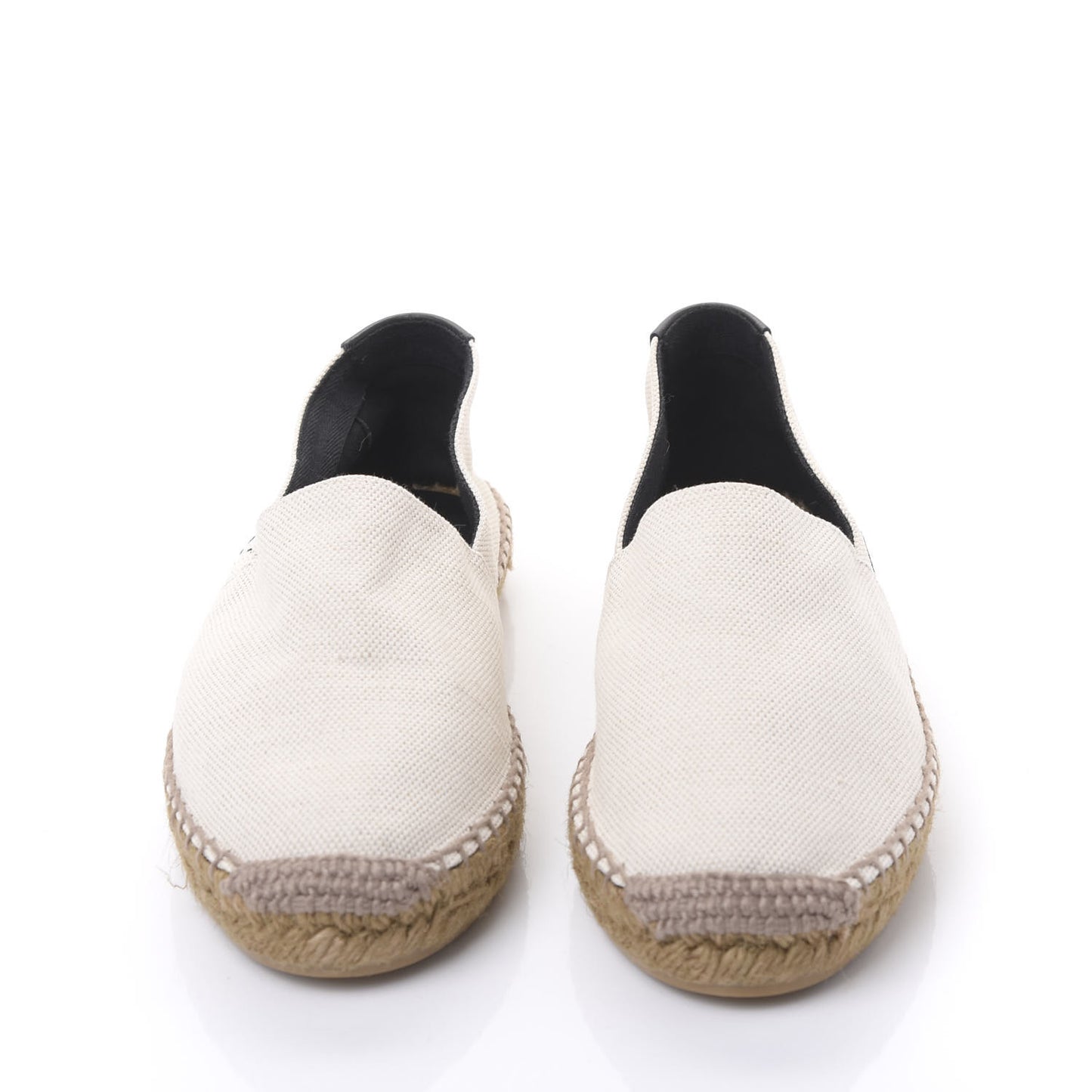 Canvas Nappa Elba Light Logo Embroidered Espadrilles 38.5 Panna