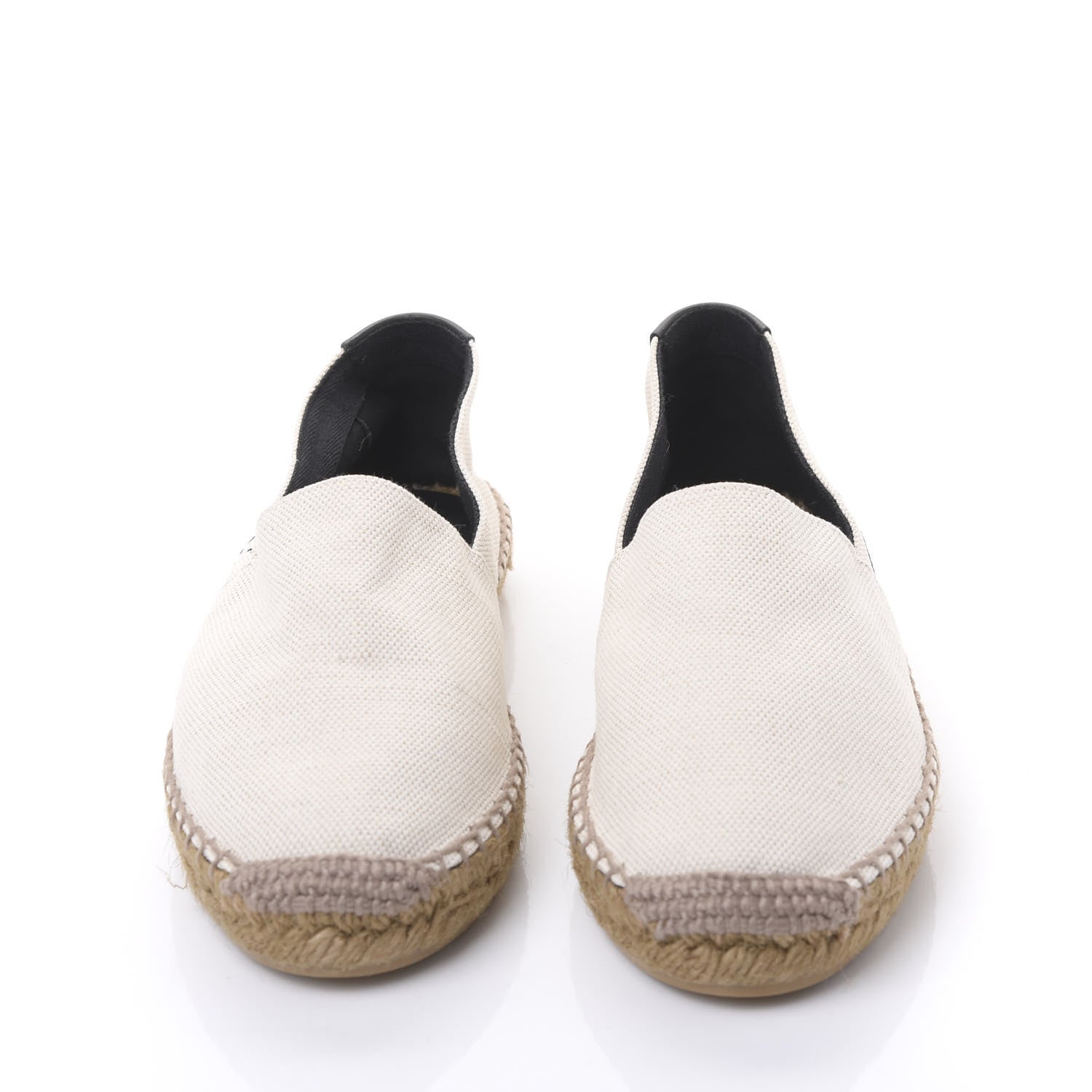 Saint Laurent Canvas Nappa Elba Light Logo Embroidered Espadrilles 38.5 Panna 2 of 9