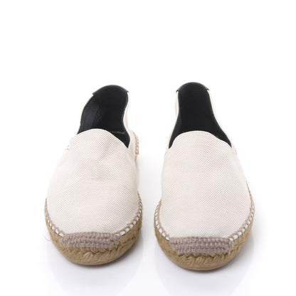 Saint Laurent Canvas Nappa Elba Light Logo Embroidered Espadrilles 38.5 Panna 2 of 9