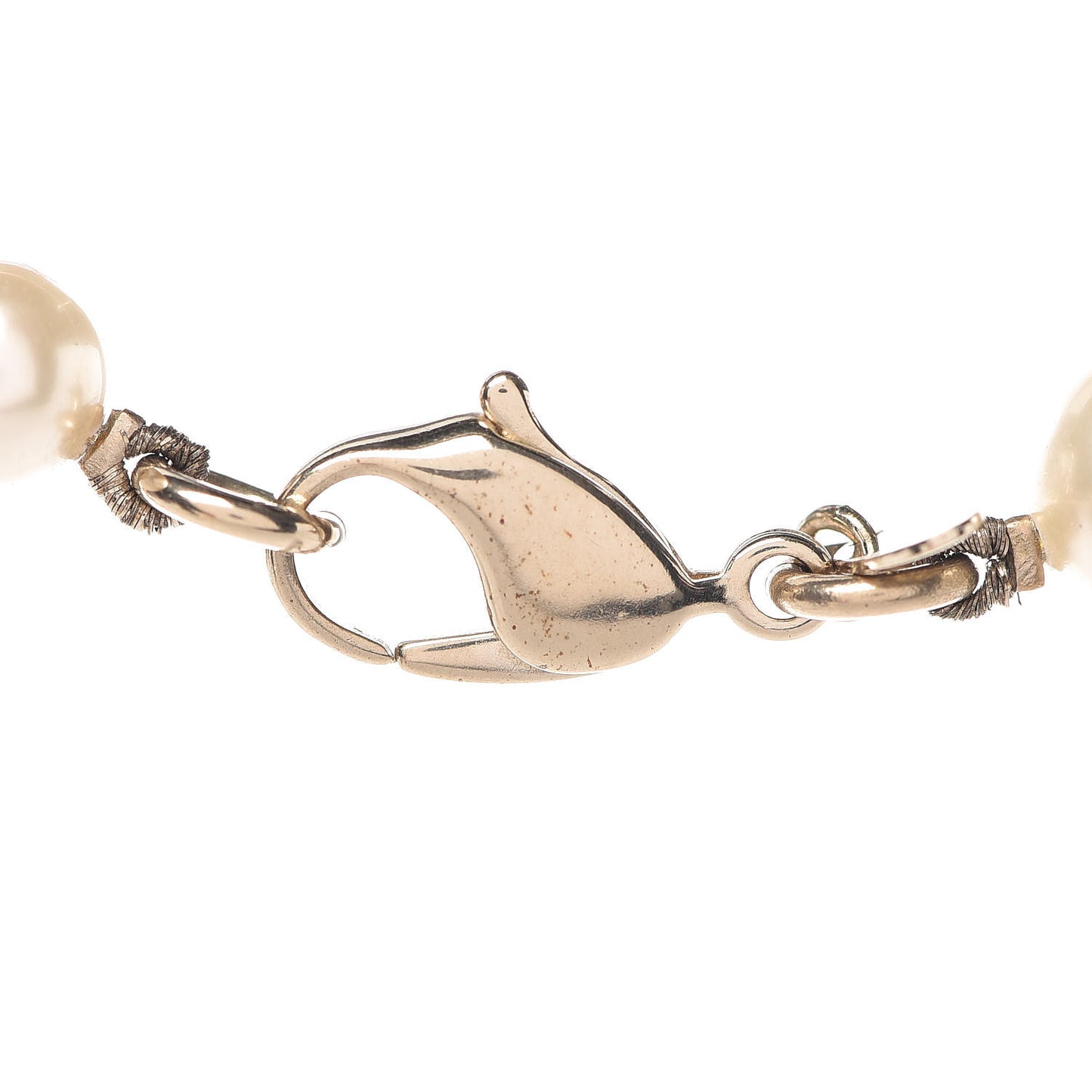 Crystal Pearl CC Short Necklace Gold