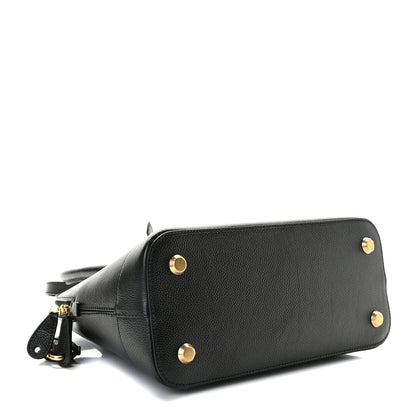 Balenciaga Grained Calfskin Logo S Ville Top Handle Bag Black White 4 of 8