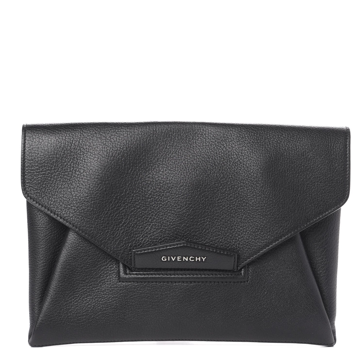Givenchy Sugar Goatskin Medium Antigona Envelope Clutch Black 1 of 14