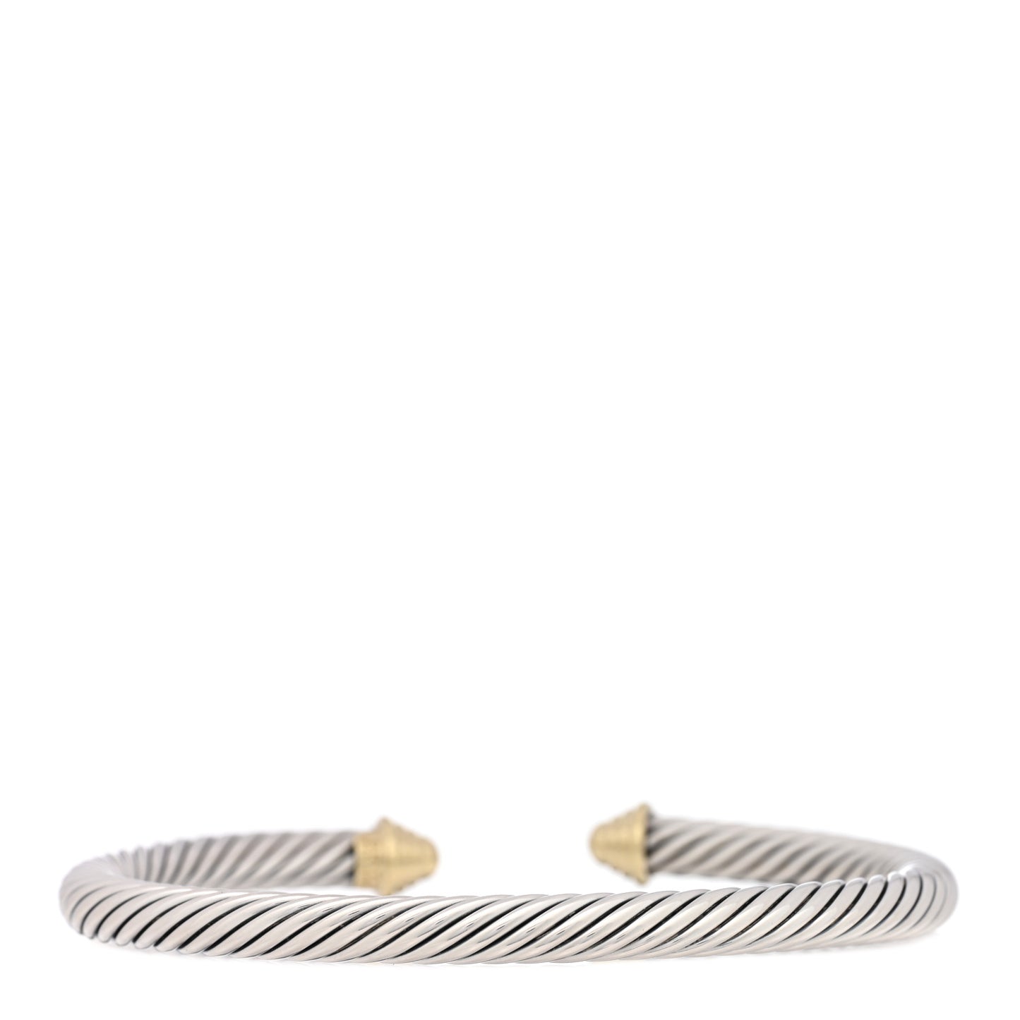 Sterling Silver 14K Yellow Gold 5mm Cable Classics Bracelet
