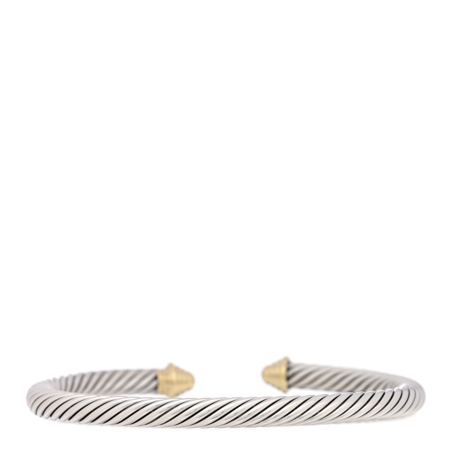 David Yurman Sterling Silver 14K Yellow Gold 5mm Cable Classics Bracelet 2 of 3