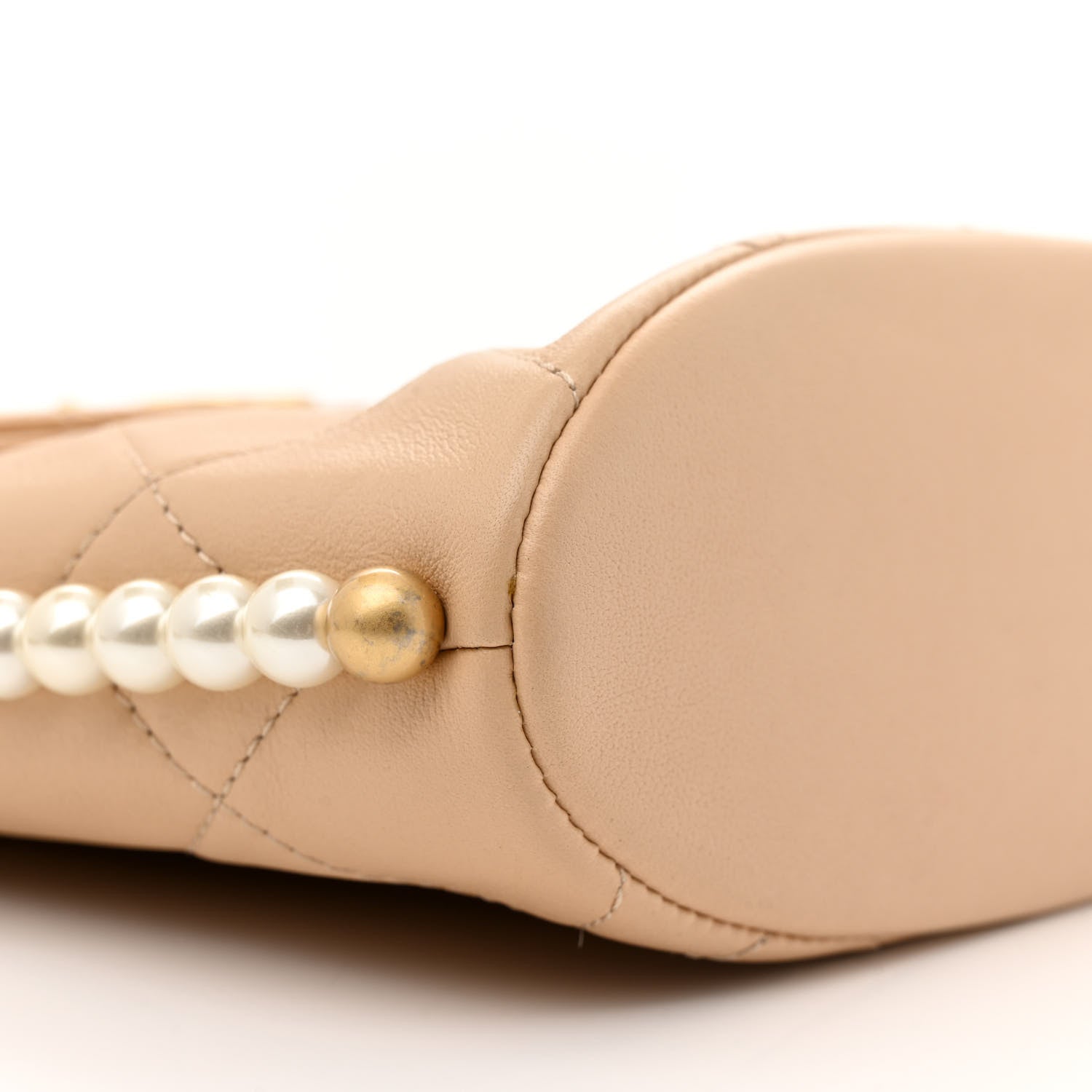 Chanel Calfskin Quilted Pearl Small Hobo Bag Beige 9 of 12