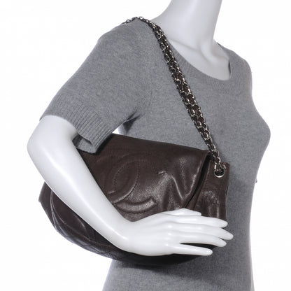 Chanel Caviar Half Moon Large Flap Dark Brown 2 of 7