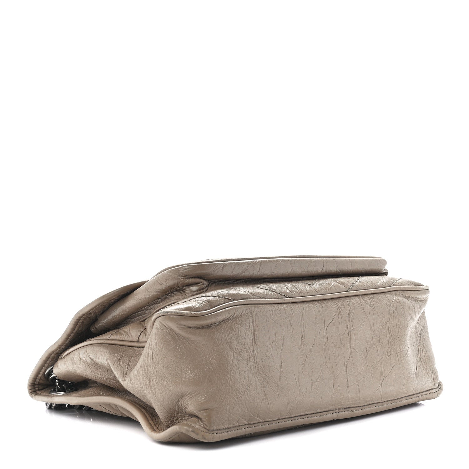 Saint Laurent Crinkled Calfskin Matelasse Monogram Medium Niki Chain Satchel Gold Sand 4 of 12