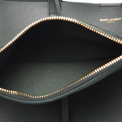 Saint Laurent Calfskin Large Shopping Tote Dark Green 7 of 10