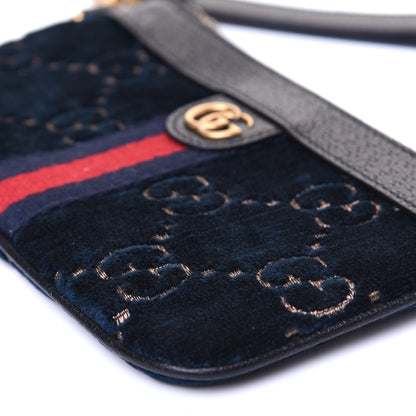 Gucci Velvet GG Monogram Textured Calfskin Web Smartphone Case Blue Beige Black 7 of 10