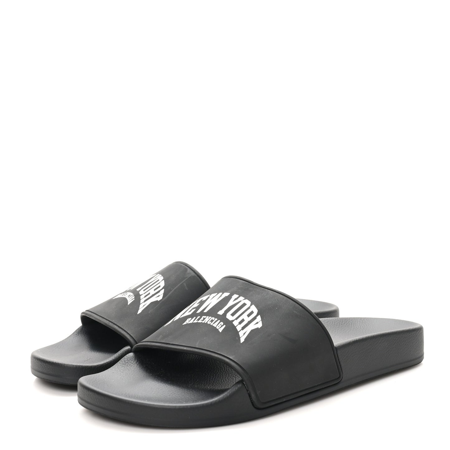 Rubber New York Womens New York Pool Slide Sandals 37 Black