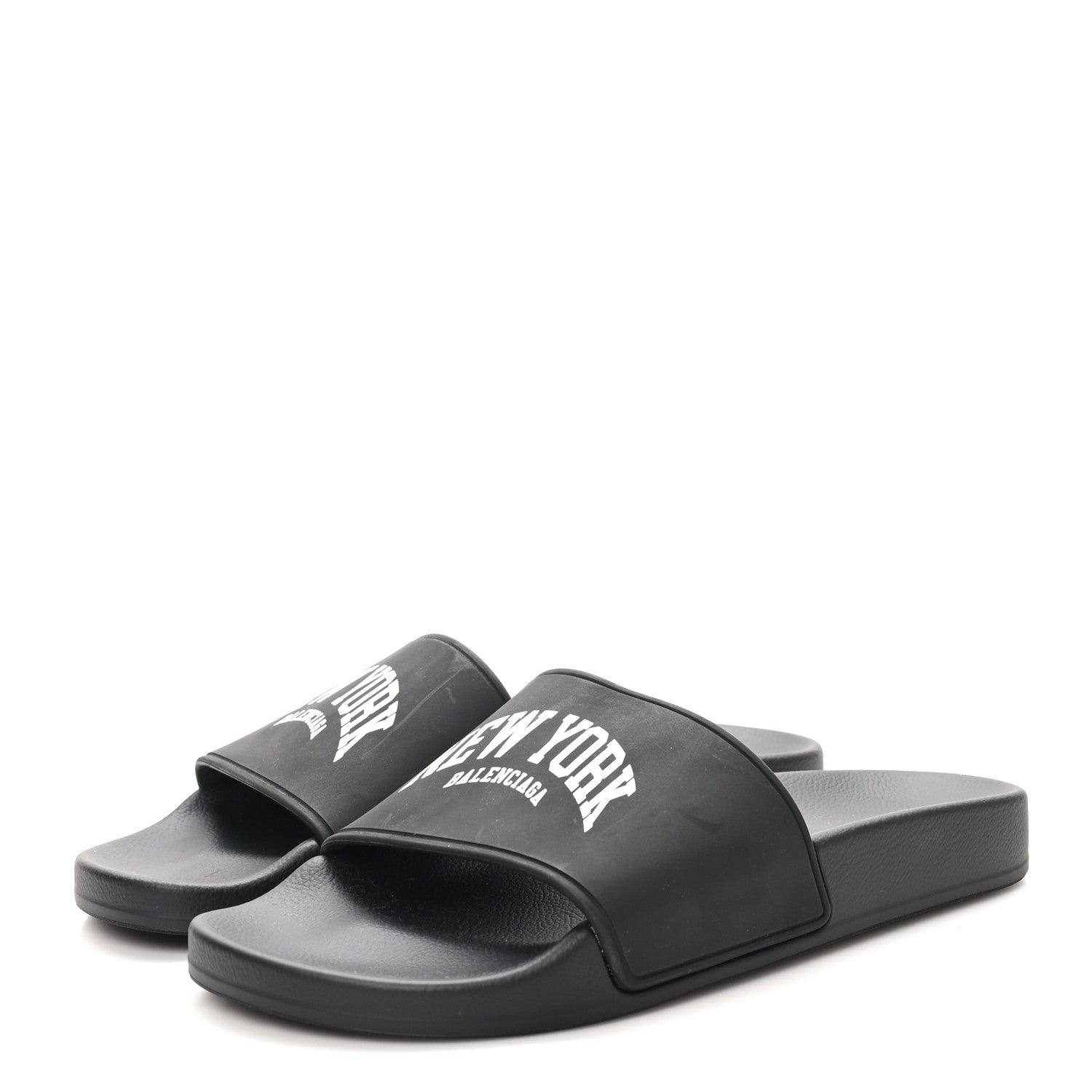 Balenciaga Rubber New York Womens New York Pool Slide Sandals 37 Black 4 of 8