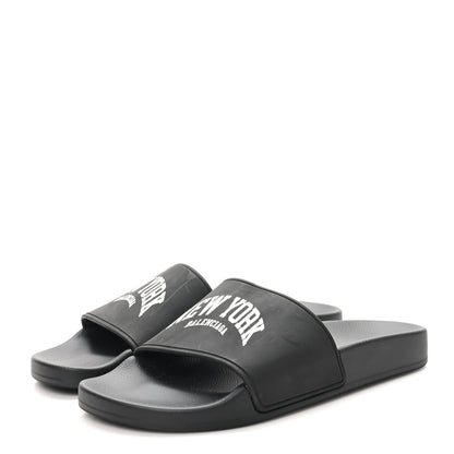 Balenciaga Rubber New York Womens New York Pool Slide Sandals 37 Black 4 of 8