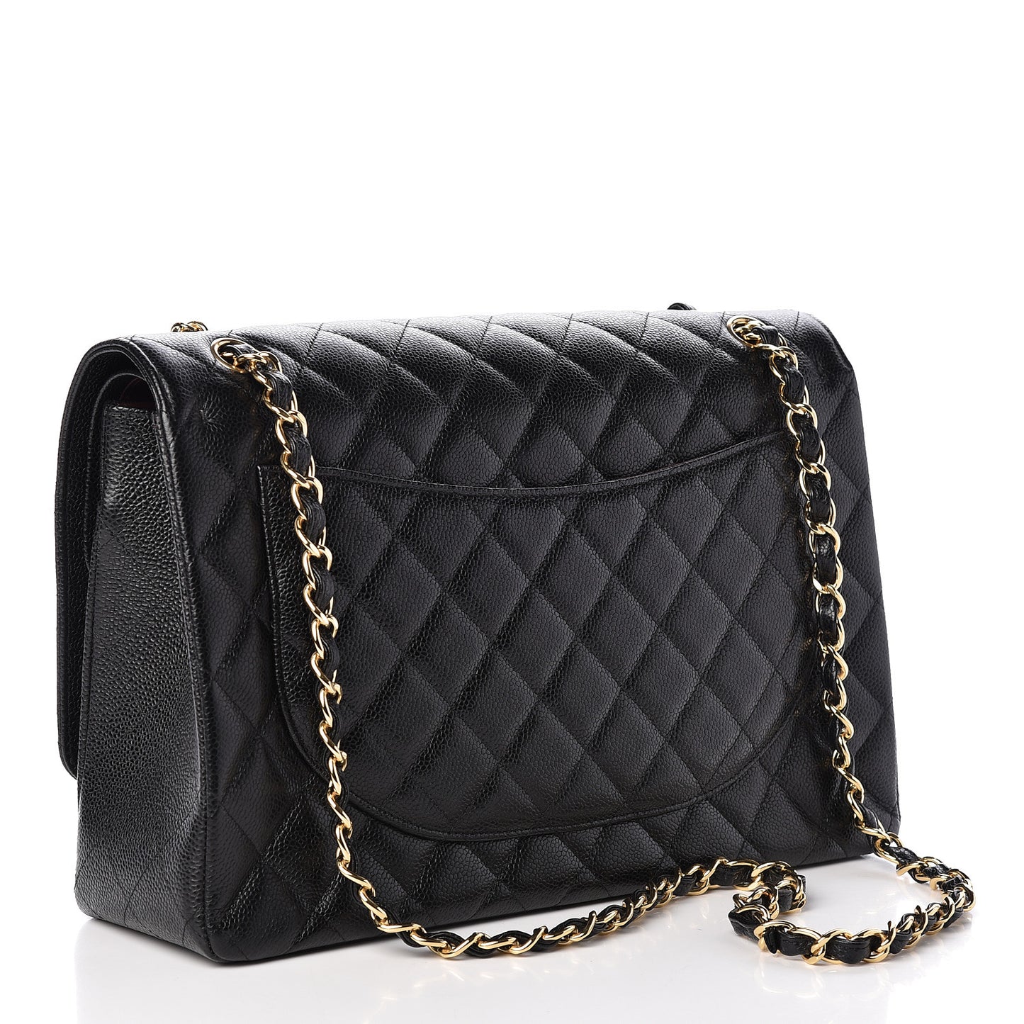 Caviar Quilted Maxi Double Flap Black