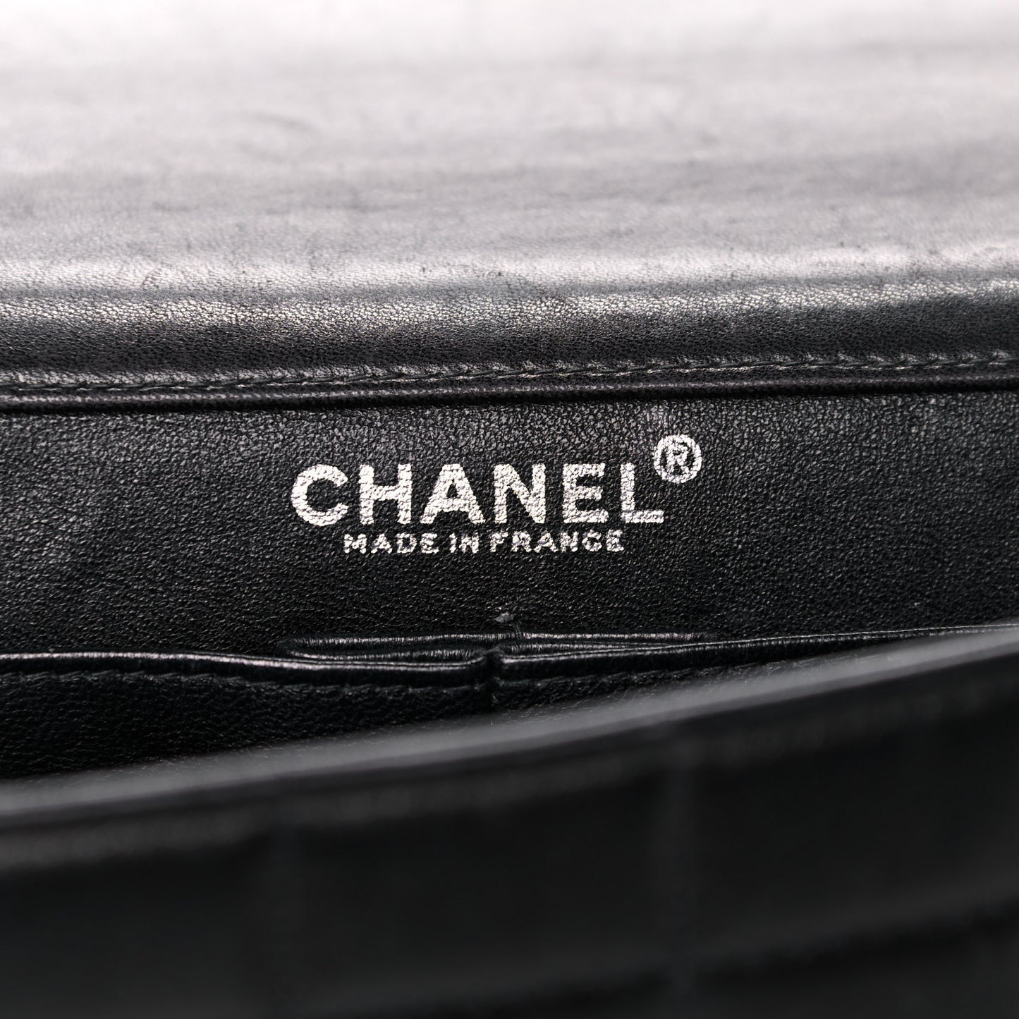 Lambskin Chocolate Bar Flap Black