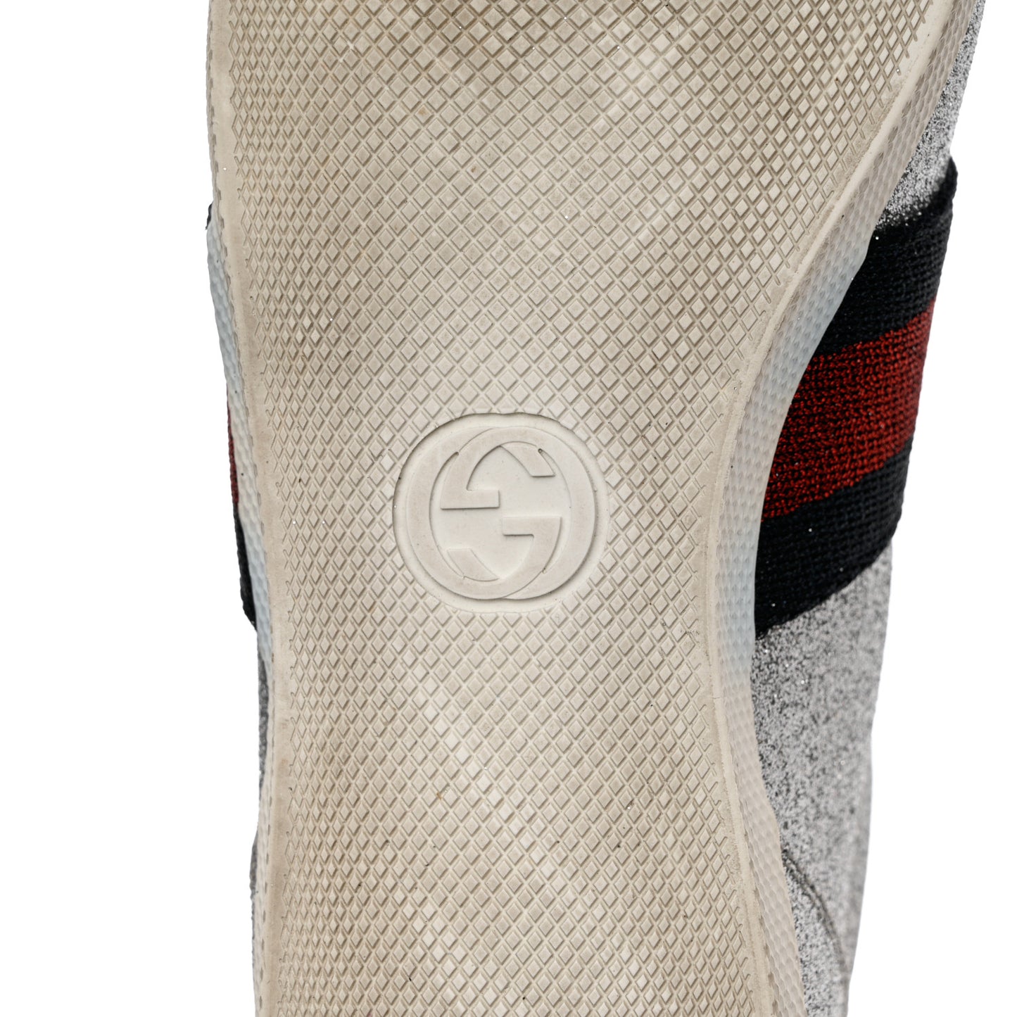 Glitter Web New Bright High Top Sneakers 36.5 Silver