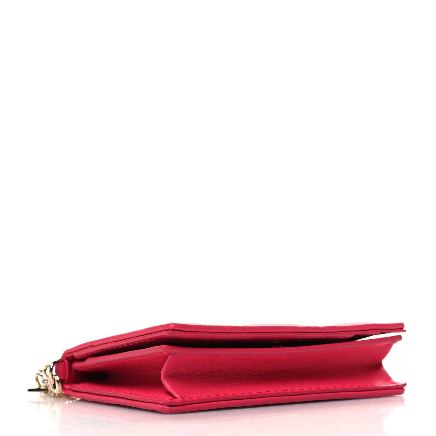 Christian Dior Lambskin Cannage Small Lady Dior Flap Card Holder Fuchsia 4 of 10