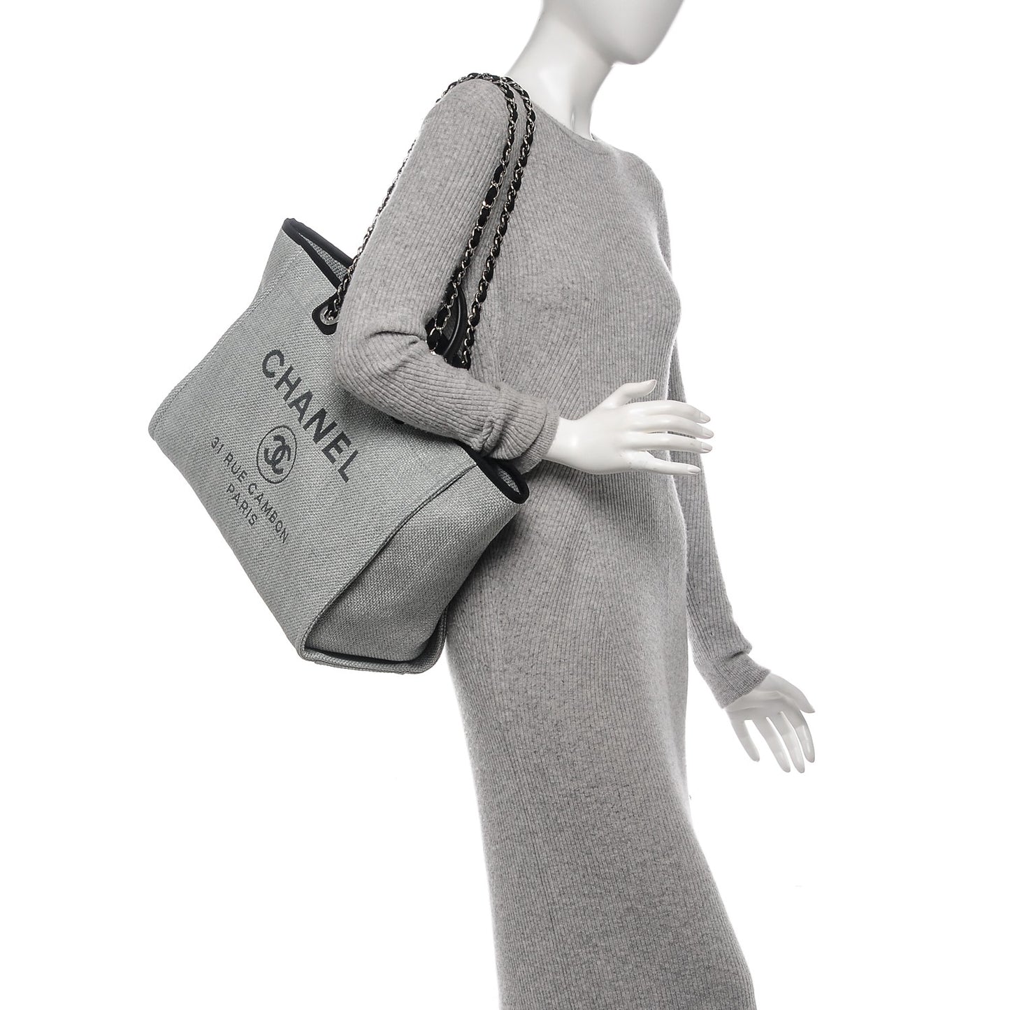 Canvas Large Deauville Tote Grey