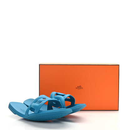Hermes Rubber Aloha Sandals 38 Bleu Vif 8 of 8