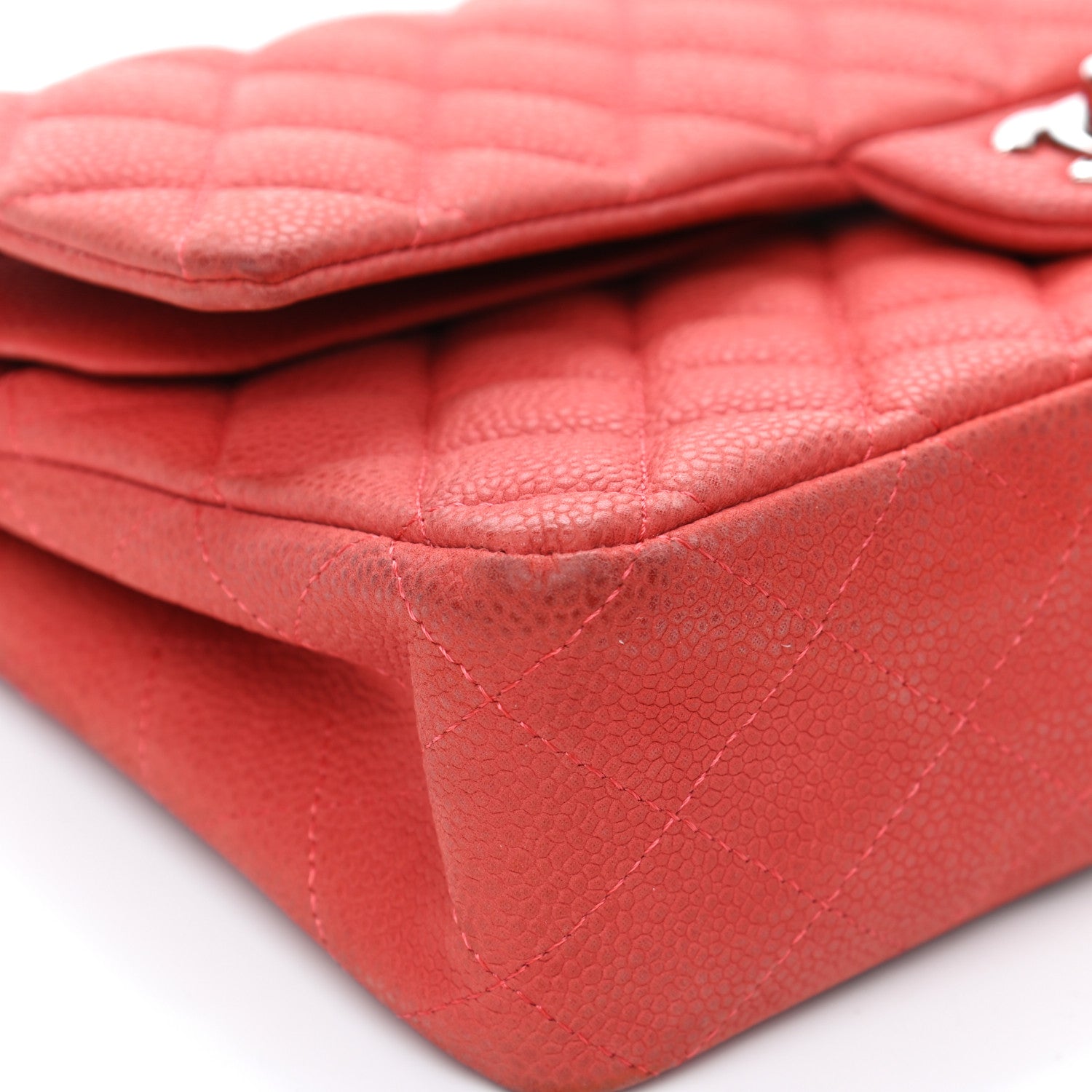 Chanel Iridescent Caviar Quilted Medium Double Flap Dark Pink 6 of 8