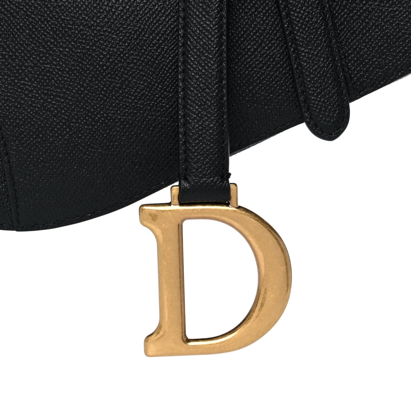 Grained Calfskin Saddle Bag Black