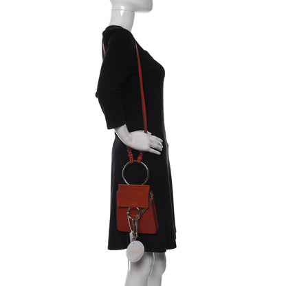 Chloe Suede Calfskin Mini Faye Bracelet Bag Earthy Red 2 of 10