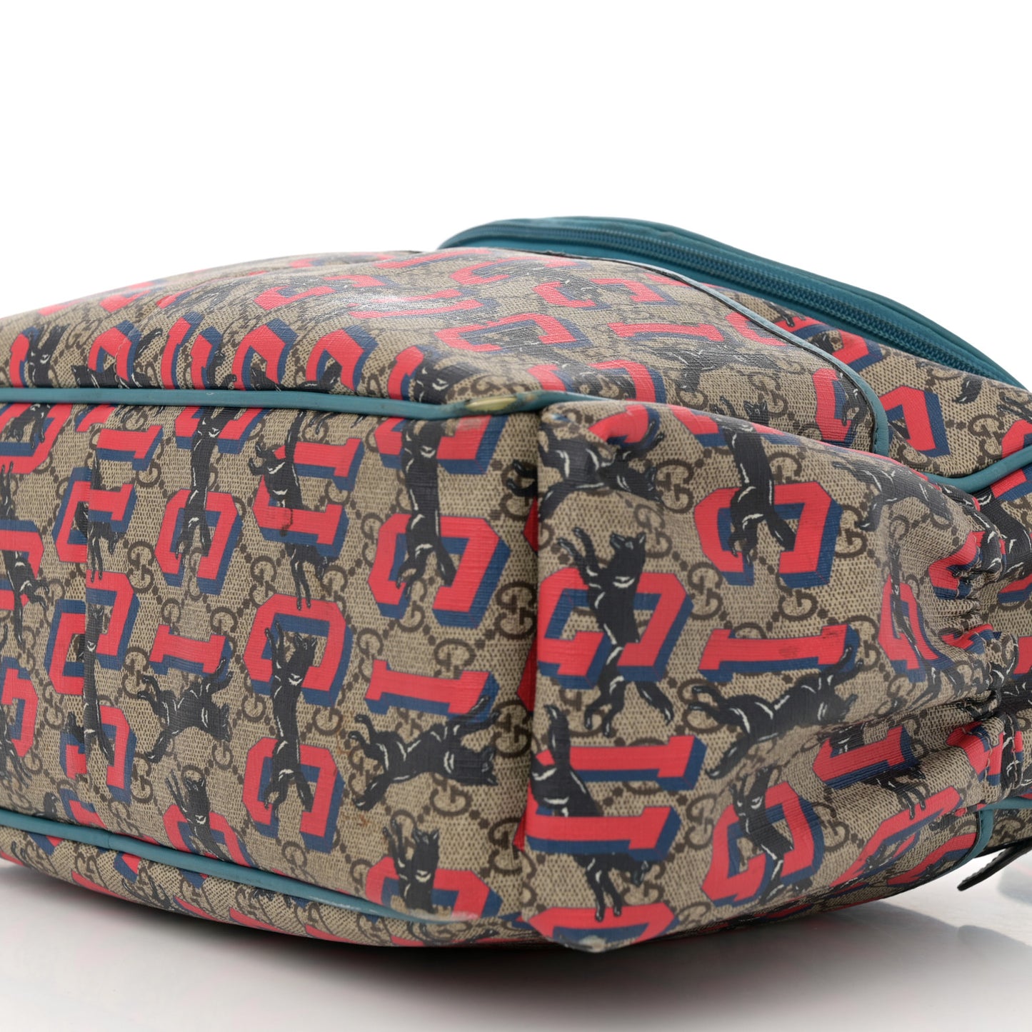 GG Supreme Monogram Gucci Wolf Diaper Bag Beige Red
