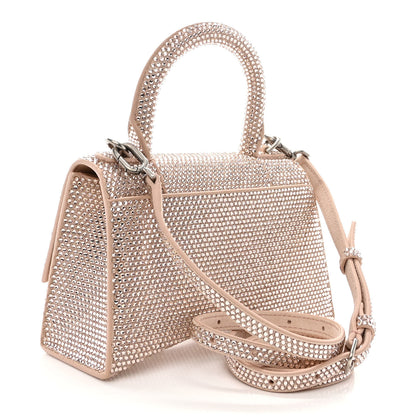 Balenciaga Strass Suede Hourglass Top Handle Bag XS Rose Gold 3 of 11