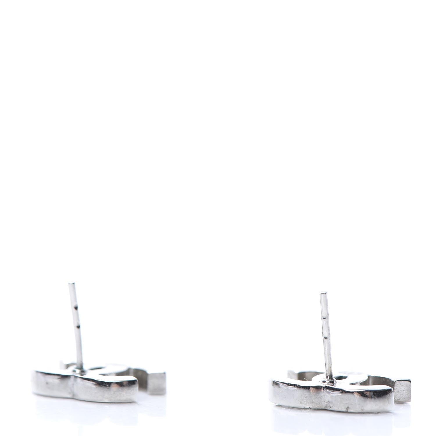 Chanel Crystal CC Earrings Silver 3 of 4
