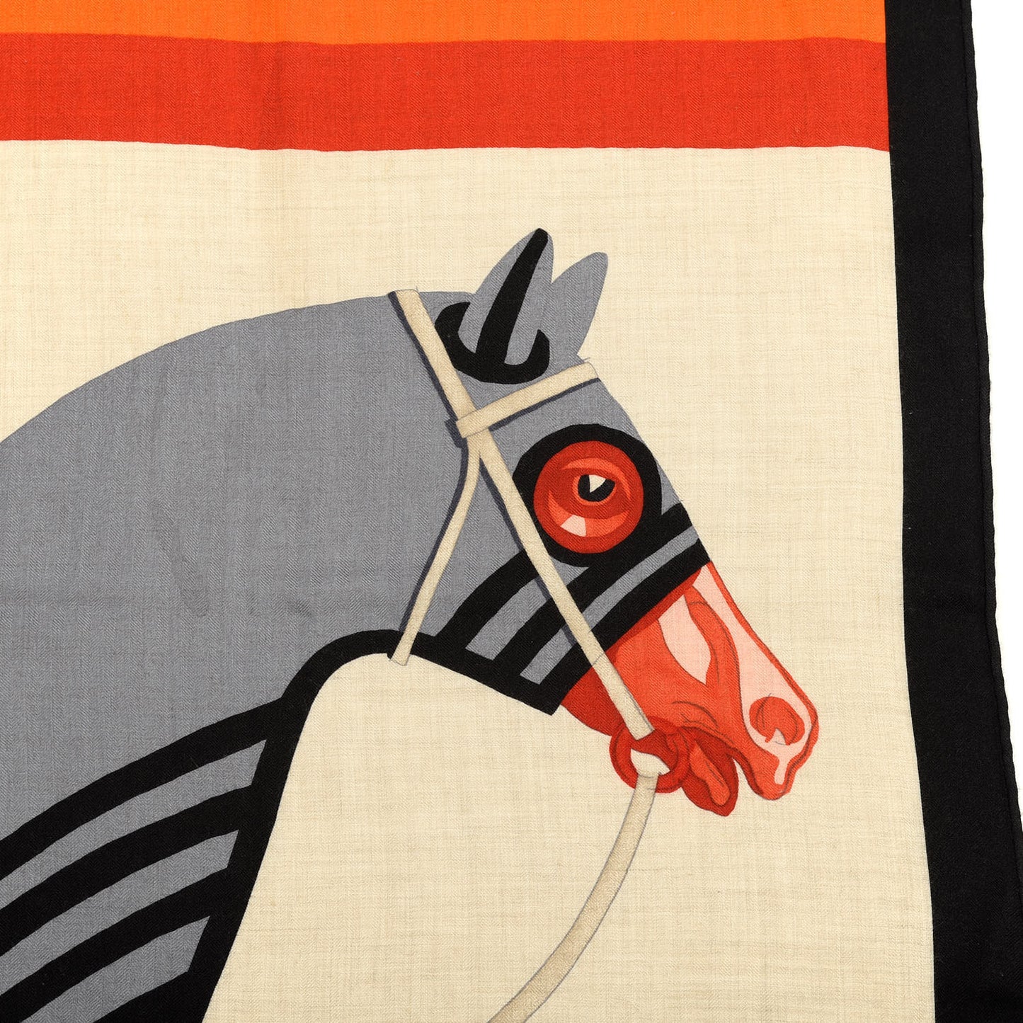 Cashmere Silk Cheval A La Couverture Shawl 140 Naturel Rouge Brique