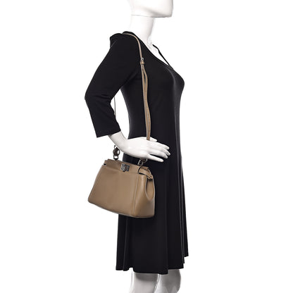 Fendi Nappa Mini Peekaboo Iconic Satchel Tortora 2 of 10