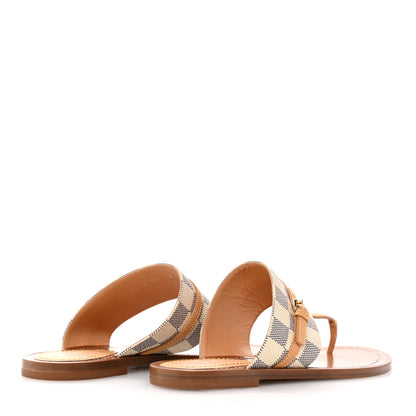 Louis Vuitton Damier Azur Palma Flat Thong Sandals 37 5 of 12