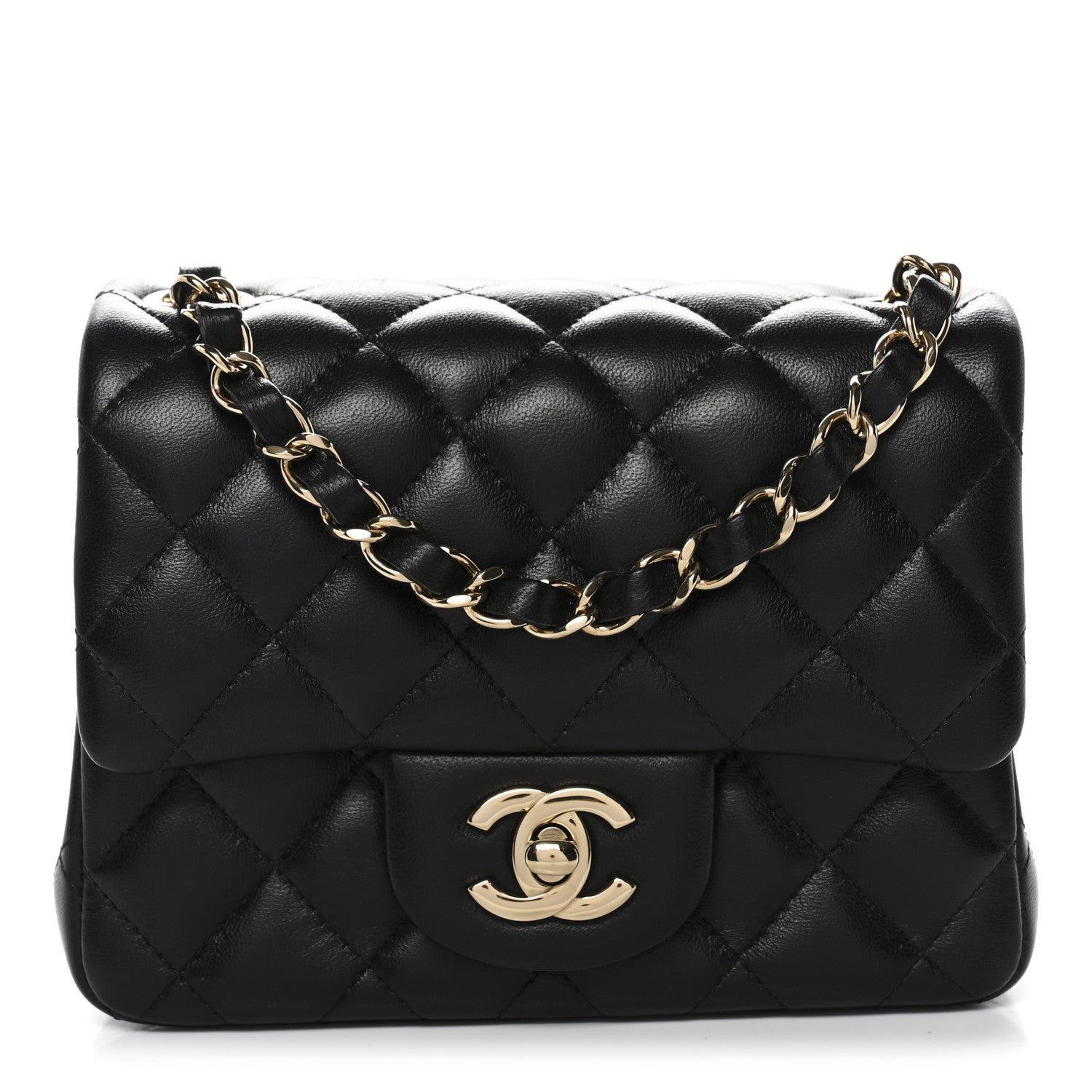 Chanel Lambskin Quilted Mini Square Flap Black 1 of 11