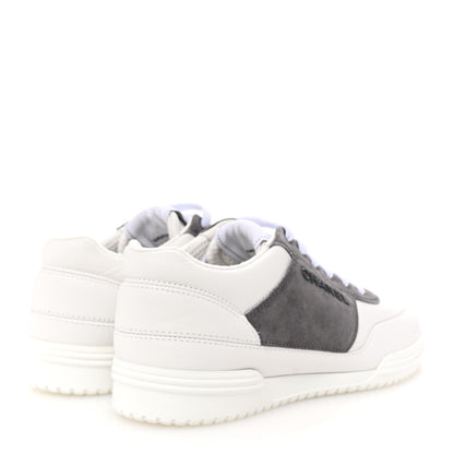 Chanel Calfskin Suede Calfskin Logo Womens Sneakers 35 White Gray 5 of 10