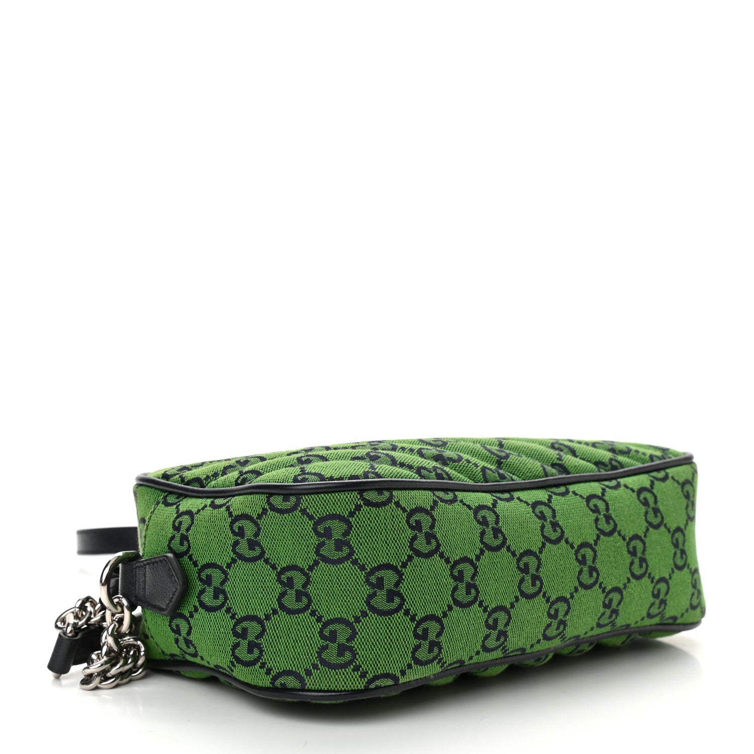 Gucci Monogram Multicolor Matelasse Diagonal Small GG Marmont Chain Shoulder Bag Green Blue 4 of 12