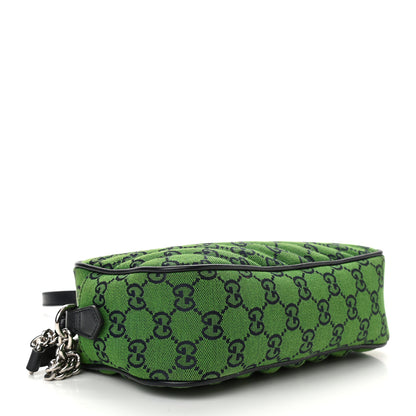 Gucci Monogram Multicolor Matelasse Diagonal Small GG Marmont Chain Shoulder Bag Green Blue 4 of 12