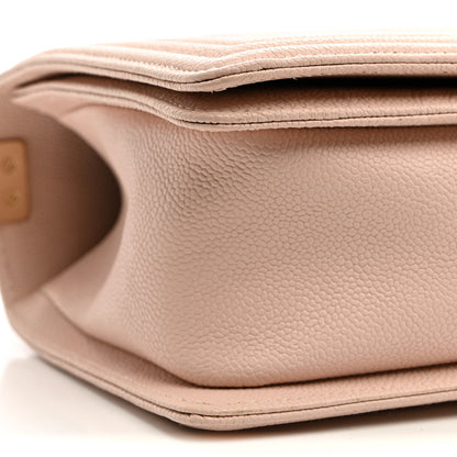Chanel Caviar Chevron Quilted Medium Boy Flap Light Pink 9 of 10