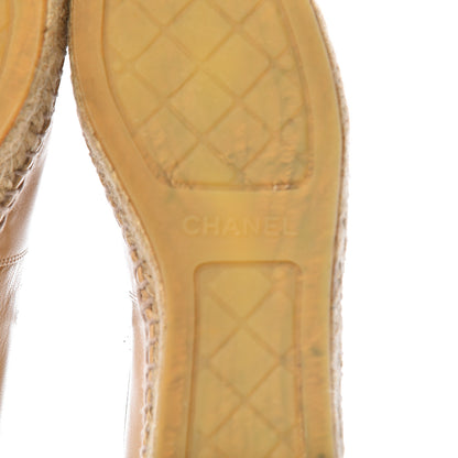 Chanel Lambskin CC Espadrilles 37 Beige Black 9 of 12