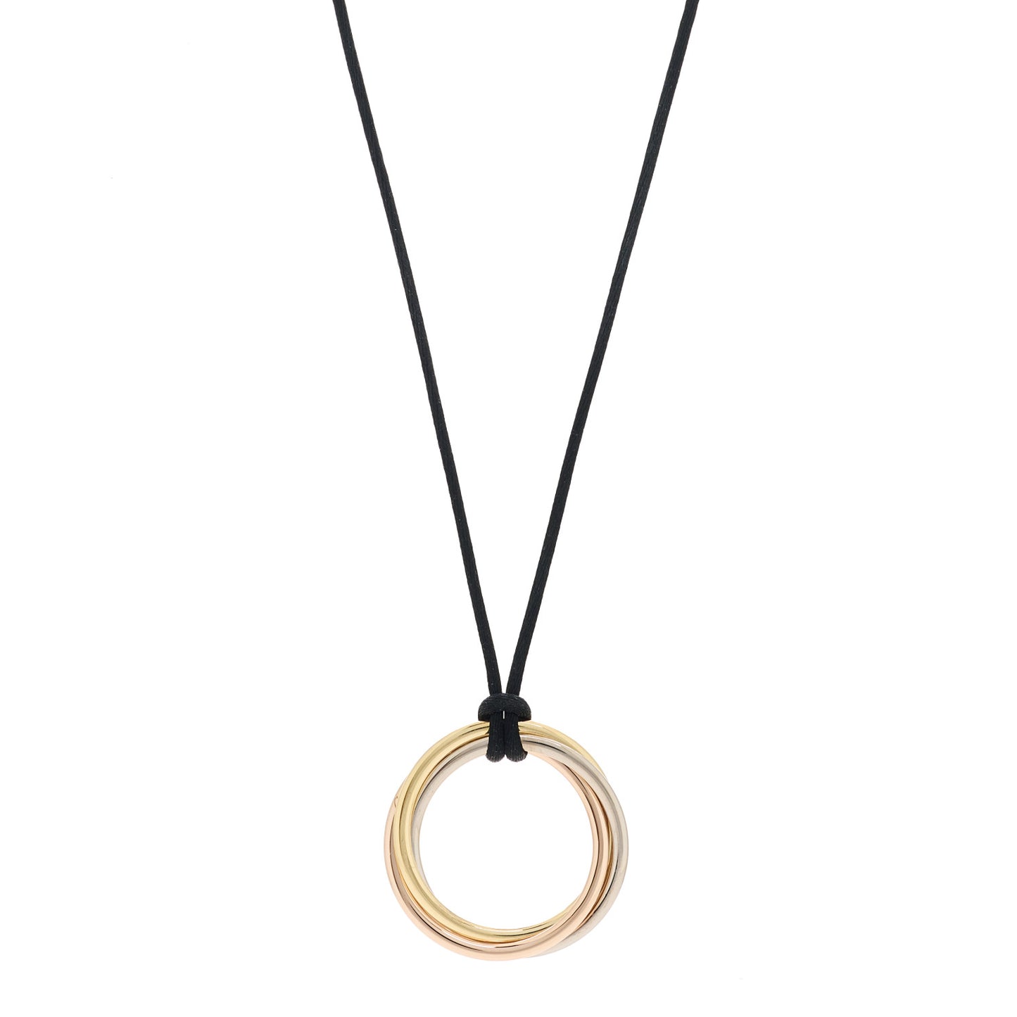 18K Pink Yellow White Gold Large Trinity Cord Necklace