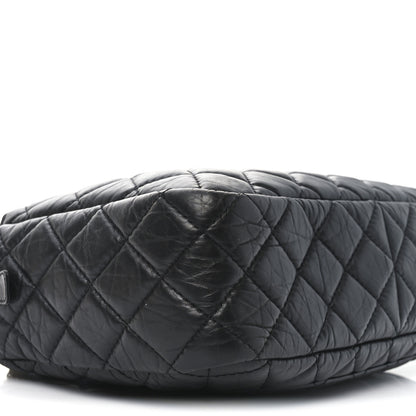 Chanel Aged Calfskin Quilted Large Reissue Camera Case Black 9 of 10