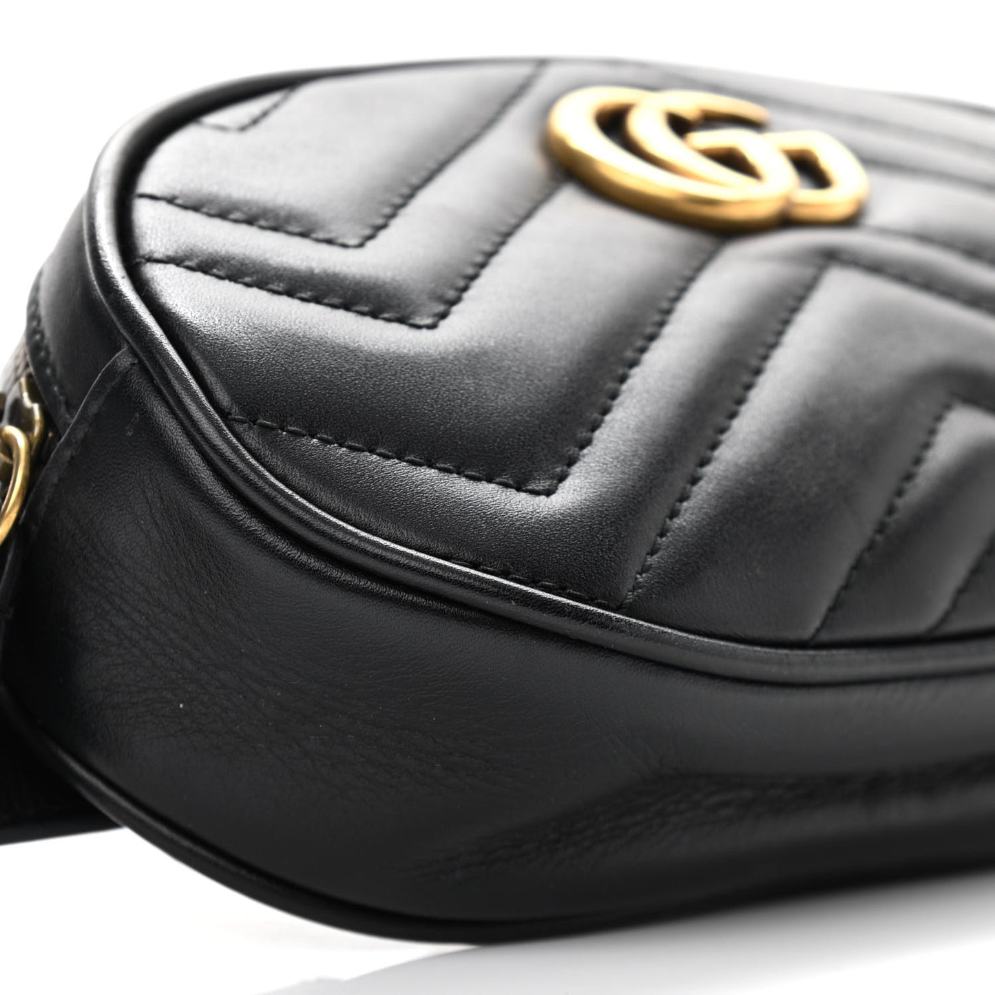 Calfskin Matelasse GG Marmont Belt Bag 95 38 Black
