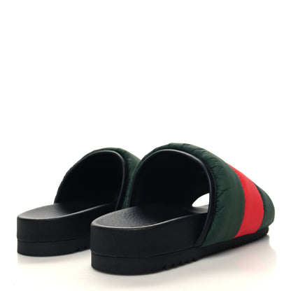 Gucci Nylon Web Womens Slide Sandals 37 Black Green Red 4 of 8