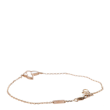 Van Cleef & Arpels 18K Yellow Gold Mother of Pearl Sweet Alhambra Butterfly Bracelet 3 of 6