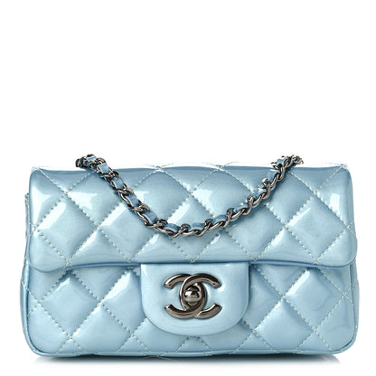 Chanel Patent Quilted Extra Mini Flap Light Blue 1 of 9