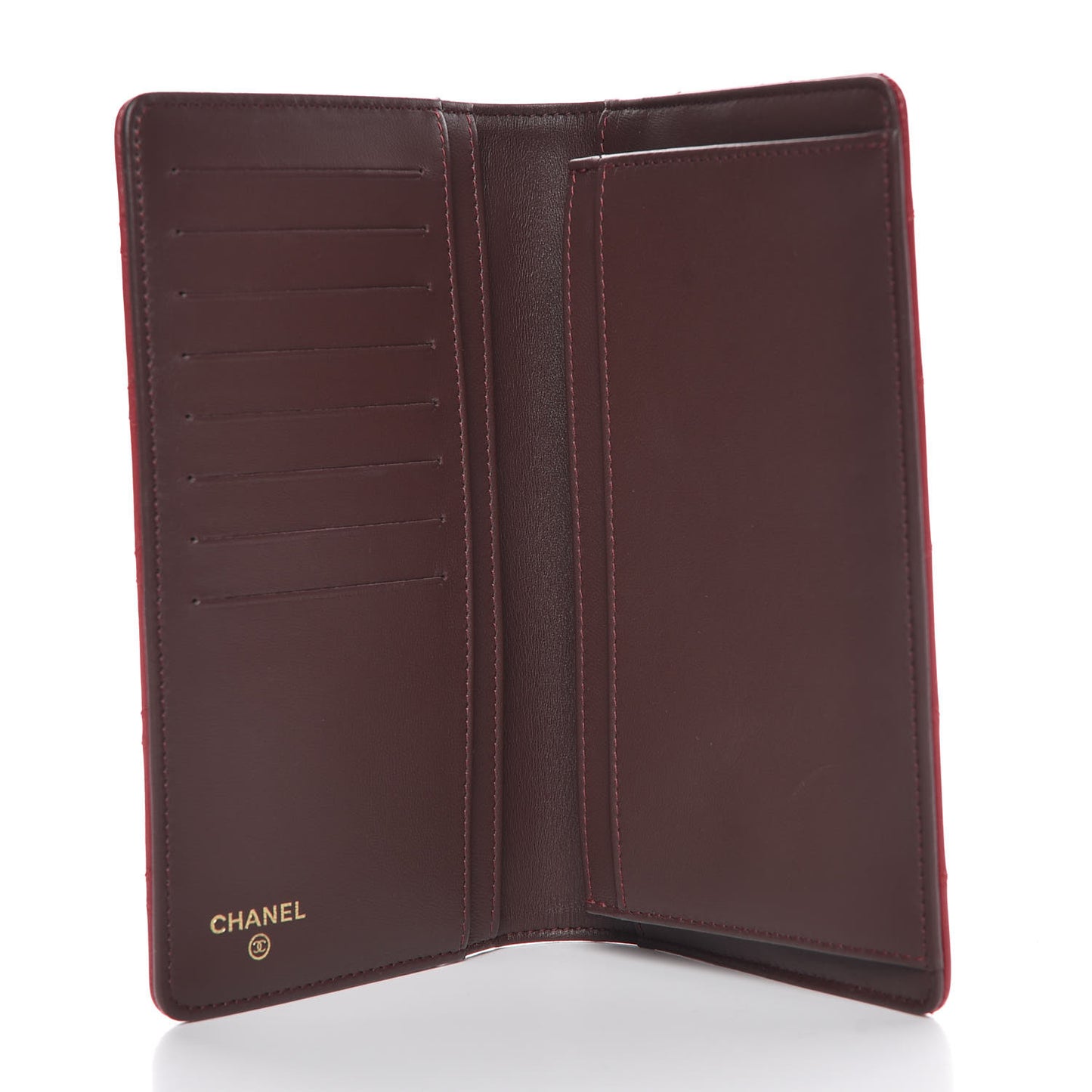 Lambskin Quilted Trendy CC Yen Wallet Red