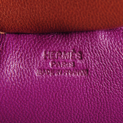 Hermes Milo Lambskin Grigri Rodeo Horse Bag Charm GM Anemone Bleu Izmir Fauve 4 of 5