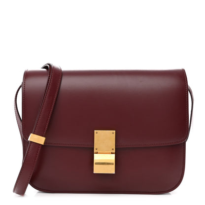 Celine Box Calfskin Medium Classic Box Flap Bag Burgundy 1 of 10