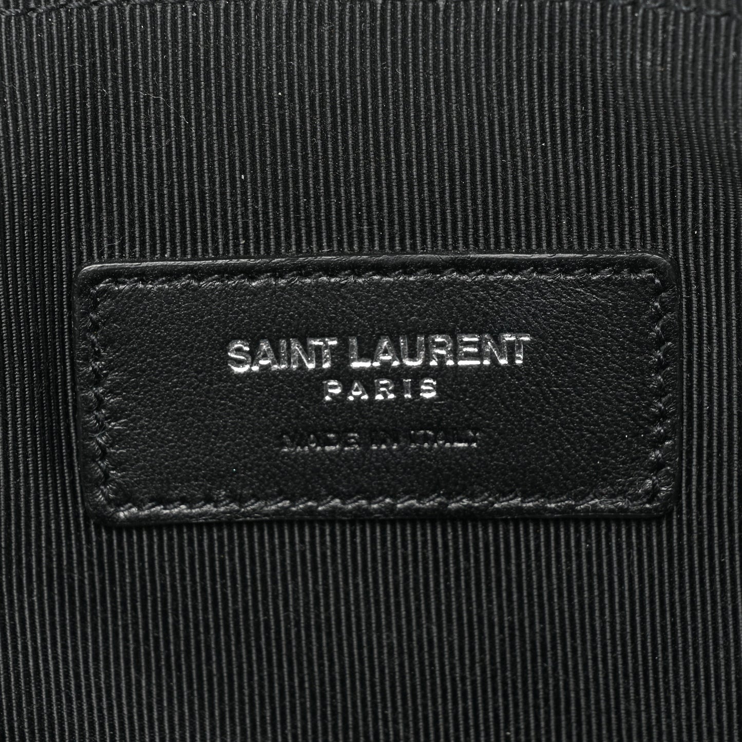 Calfskin Monogram Fringe Pouch Black